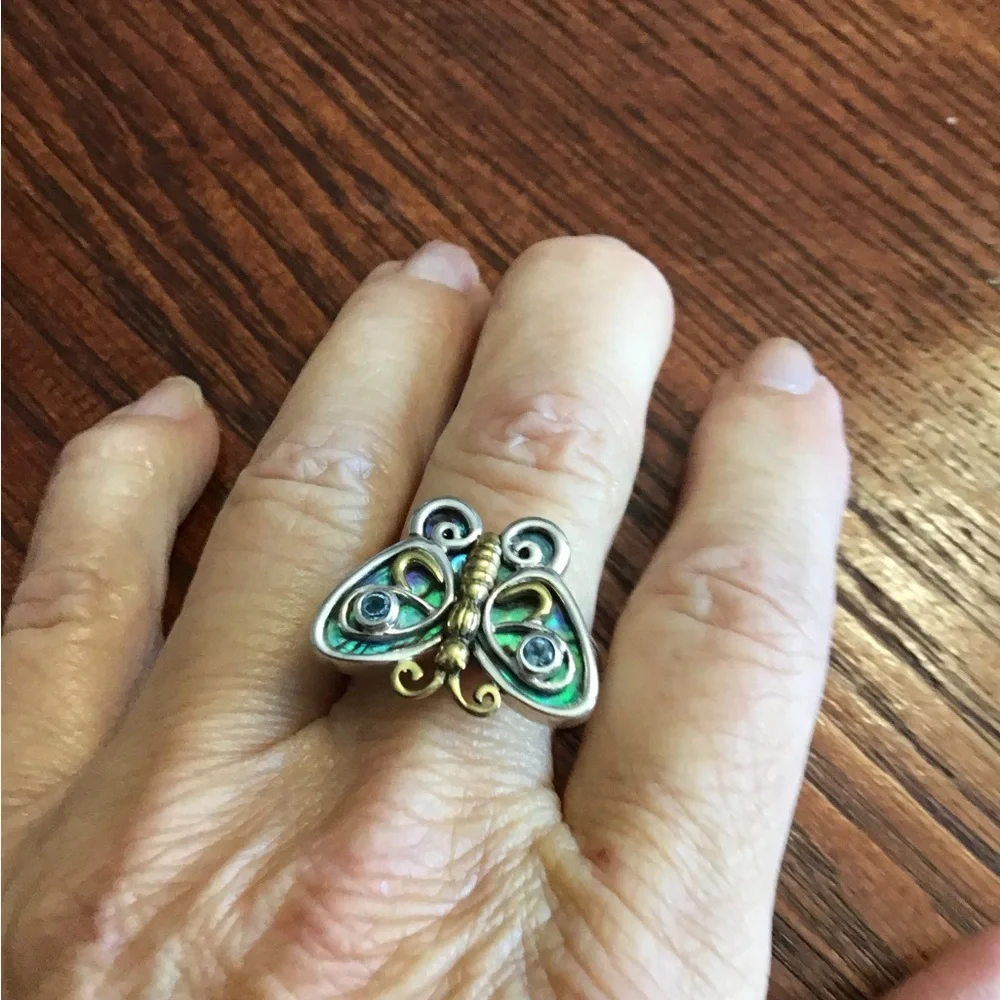 Echo of a Dreamer Butterfly Ring Sterling +Bronze - Picture 3 of 4